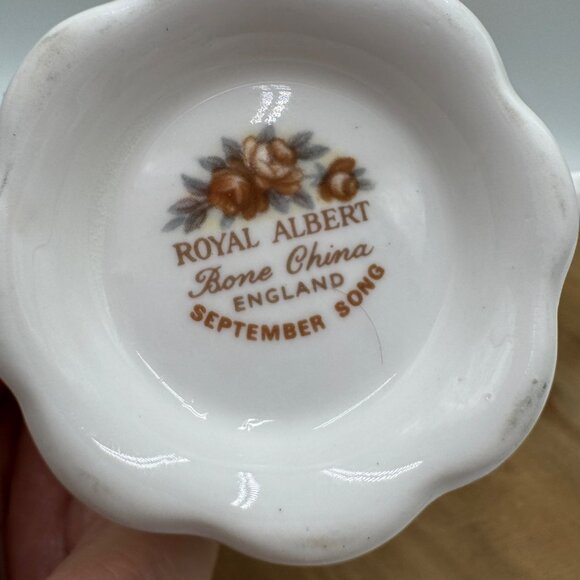 Royal Albert Tea Cup and Saucer Set September Song Pattern England Vintage - Picture 4 of 9